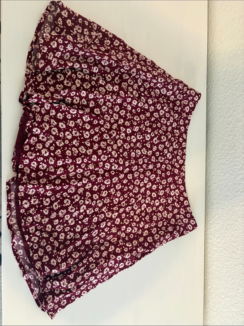 Forever 21 Maroon Floral Skater Skort